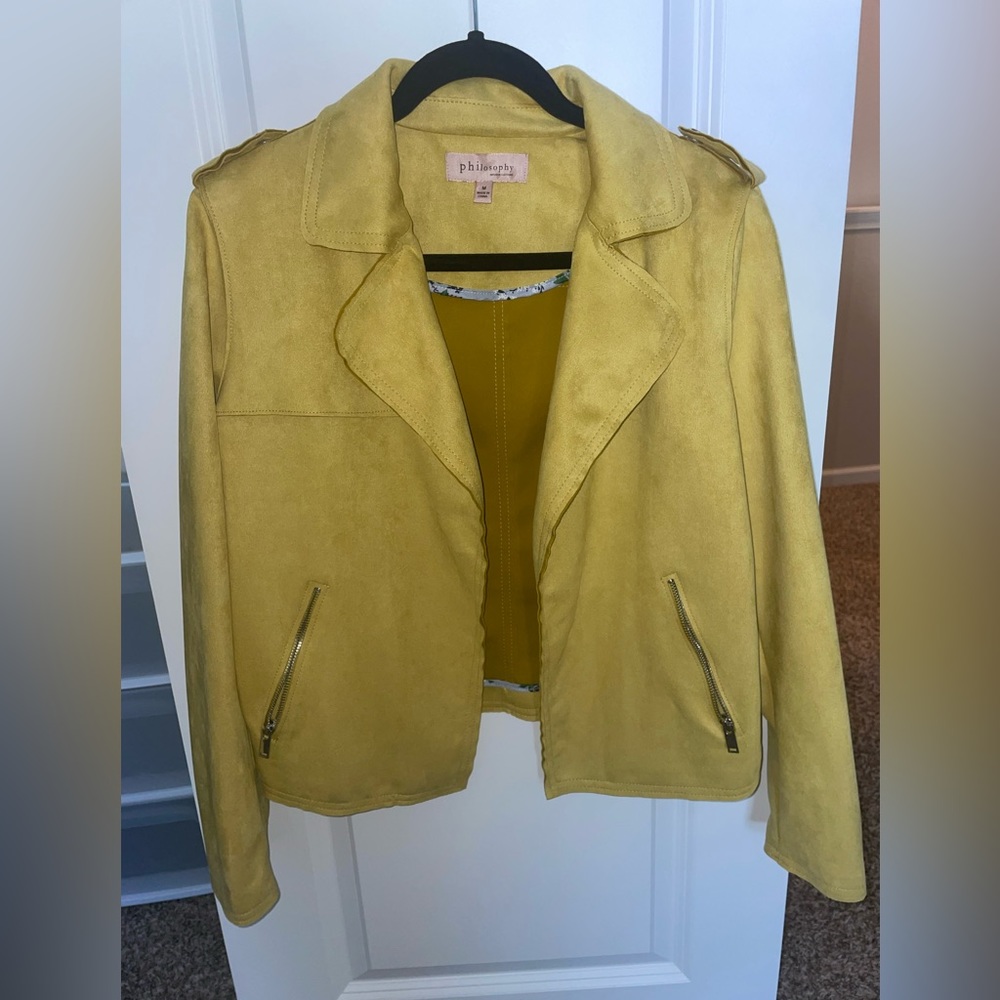 BRAND NEW- Yellow/Mustard faux Leather Philosophy Jacket